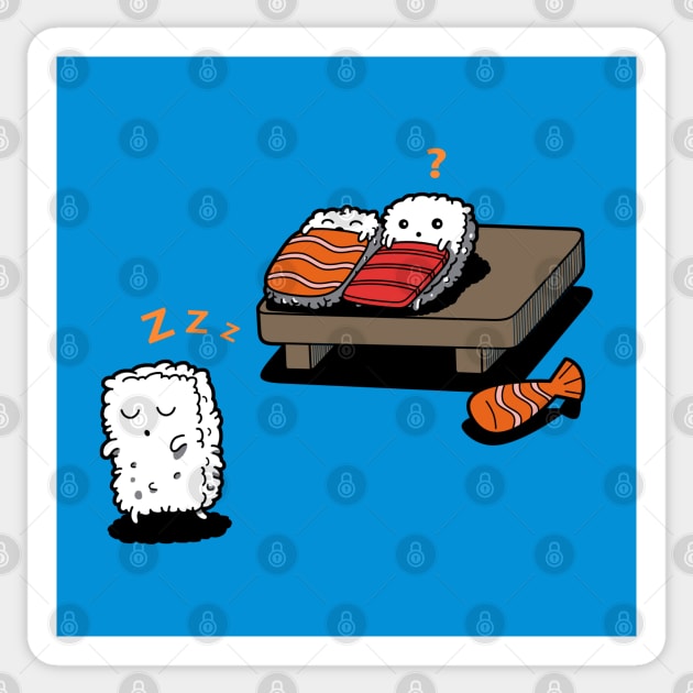 Sleepwalking Sushi Funny Cute Kawaii Sushi Sticker by BoggsNicolas